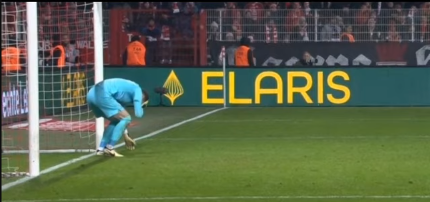 Video screenshot of Patrick Dewe after he was hit by an object The Troubling Incident at Union Berlin: A Call for Change in Football Safety Protocols