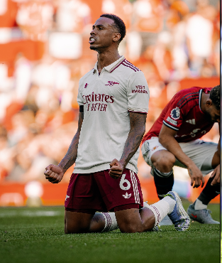 Gabriel Magalhaes celebrating a win Unwavering Commitment: How Gabriel Magalhães Embodies Arsenal’s Ambitious Spirit